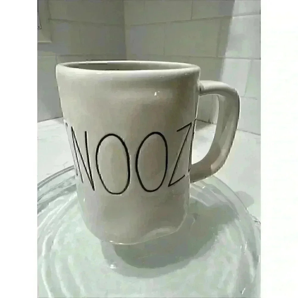 Rae Dunn "SNOOZE" Mug Artisan Magenta Collection Large Coffee mug Tea Cup